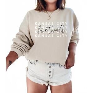 NEW COUNTRY CHARM kansas city football sweatshirt in beige